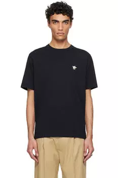 Черная футболка с нашивкой Barista Fox Relax Maison Kitsun