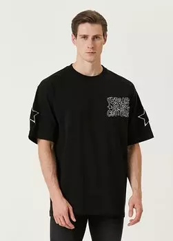 Черная футболка с нашивкой-логотипом Versace Jeans Couture