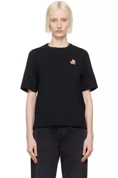 Черная футболка с нашивкой Speedy Fox Comfort Maison Kitsun