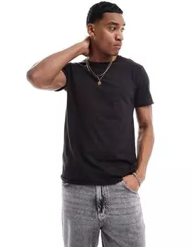 Черная футболка с необработанными краями DTT Don't Think Twice