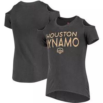 Черная футболка с открытыми плечами для девочек и молодежи 5th & Ocean by New Era Houston Dynamo FC New Era