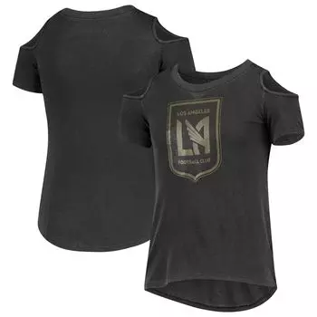Черная футболка с открытыми плечами LAFC для девочек 5th & Ocean by New Era New Era