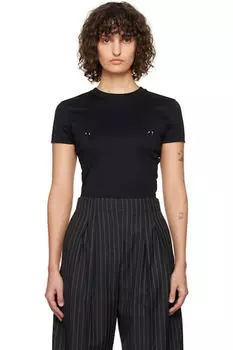 Черная футболка с пирсингом для малышей Mugler