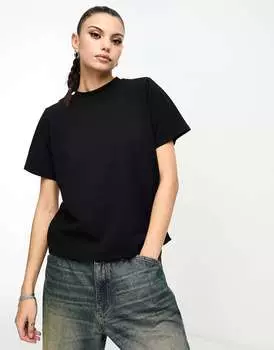 Черная футболка с подплечниками ASOS