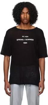 Черная футболка с принтом 424