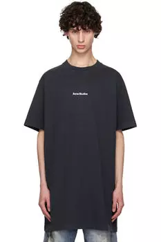 Черная футболка с принтом Acne Studios