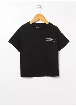 Черная футболка с принтом Bscboy 05 для мальчиков с круглым вырезом Limon, черный