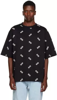 Черная футболка с принтом GCDS