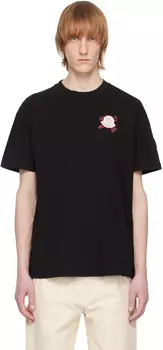 Черная футболка с принтом Moncler