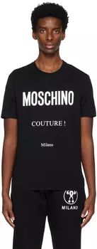 Черная футболка с принтом Moschino
