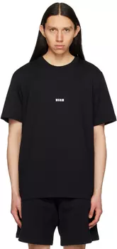 Черная футболка с принтом MSGM