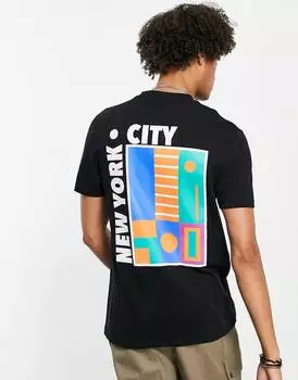 Черная футболка с принтом Нью-Йорка на спине ASOS DESIGN