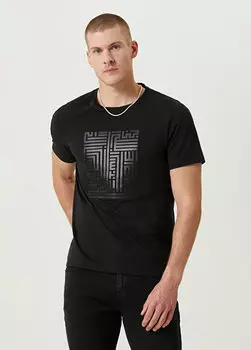 Черная футболка с принтом Network