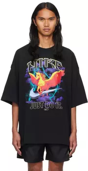 Черная футболка с принтом Nike