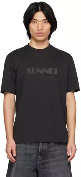 Черная футболка с принтом SUNNEI