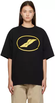 Черная футболка с принтом We11done