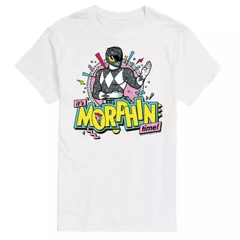 Черная футболка с рисунком Big & Tall Power Rangers Morphin Time Licensed Character, белый