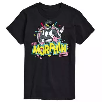 Черная футболка с рисунком Big & Tall Power Rangers Morphin Time Licensed Character, черный