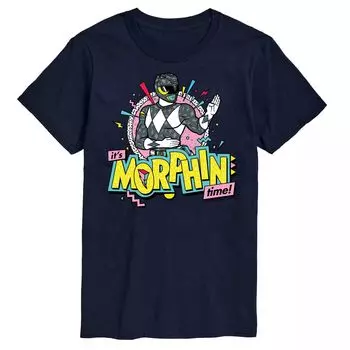 Черная футболка с рисунком Big & Tall Power Rangers Morphin Time Licensed Character, синий