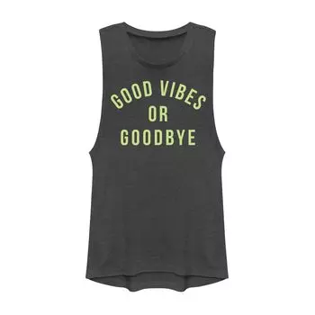 Черная футболка с рисунком и надписью Juniors Good Vibes Or Goodbye