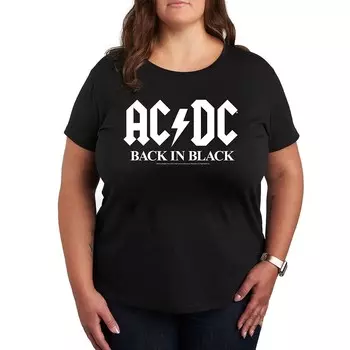 Черная футболка с рисунком Plus ACDC Back Licensed Character, черный