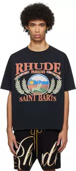 Черная футболка с шезлонгом Rhude
