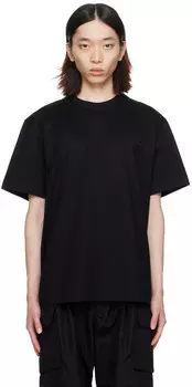 Черная футболка с тиснением Wooyoungmi