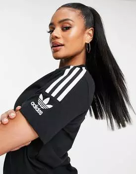 Черная футболка с тремя полосками adidas Originals