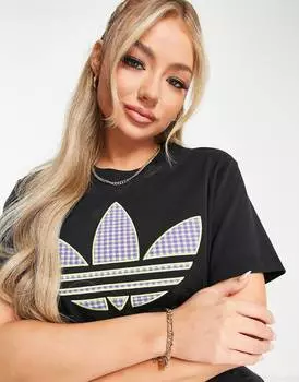 Черная футболка с трилистником adidas Originals