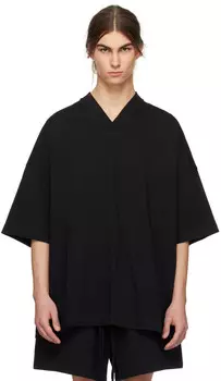 Черная футболка с v-образным вырезом Fear Of God Essentials, цвет Jet black