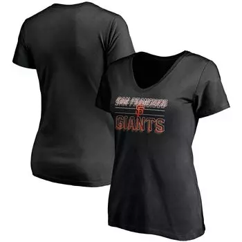 Черная футболка с V-образным вырезом под брендом Women’s Fanatics San Francisco Giants Compulsion to Win Fanatics