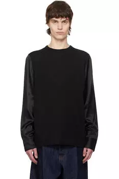 Черная футболка с вставками Dries Van Noten