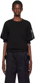 Черная футболка с вставками sacai