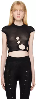 Черная футболка с вырезом Rui