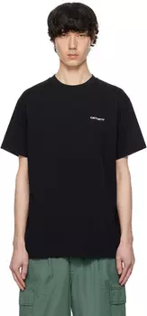 Черная футболка с вышивкой крипт Carhartt Work In Progress