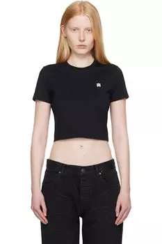 Черная футболка с вышивкой MA для малышей AMIRI