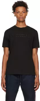 Черная футболка с вышивкой Moncler