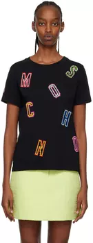 Черная футболка с вышивкой Moschino