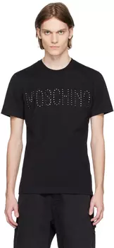 Черная футболка с вышивкой Moschino