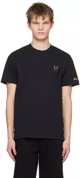 Черная футболка с вышивкой Raf Simons