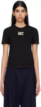 Черная футболка с вышивкой Recto