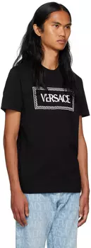 Черная футболка с вышивкой Versace