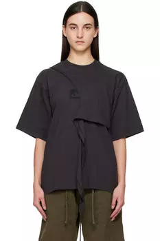 Черная футболка с запахом Ottolinger