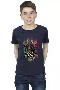 Черная футболка с золотым значком Adam JSA DC Comics, темно-синий