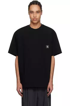 Черная футболка со шнурком WOOYOUNGMI