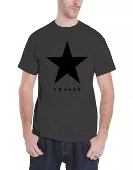 Черная футболка со звездой David Bowie, серый
