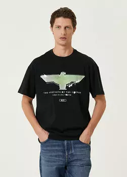 Черная футболка spray paint eagle Boy London