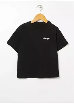 Черная футболка стандартного кроя с принтом Bscboy 01 для мальчиков с круглым вырезом Limon, черный