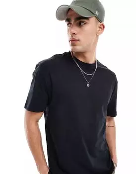 Черная футболка свободного кроя ASOS