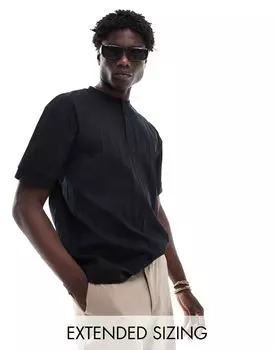 Черная футболка свободного кроя ASOS DESIGN